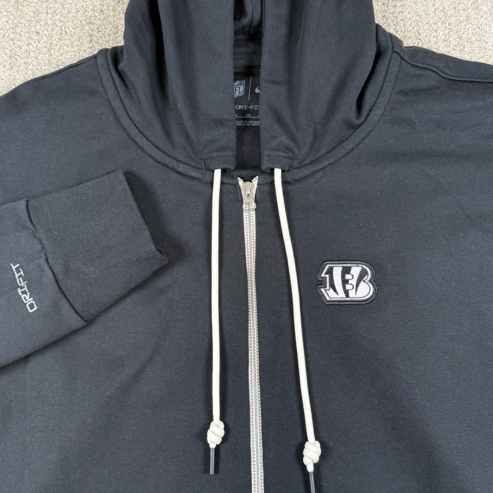Nike Dri-Fit Mens 3XL Cincinnati Bengals Black Standard Issue Full Zip Hoodie